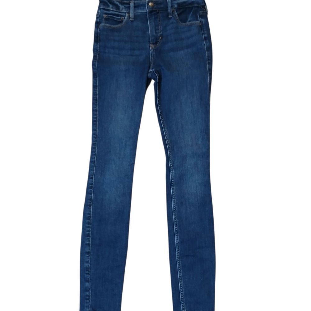 Hollister Dark Blue Wash Mid Rise Super Skinny Jeans Size W25 L28